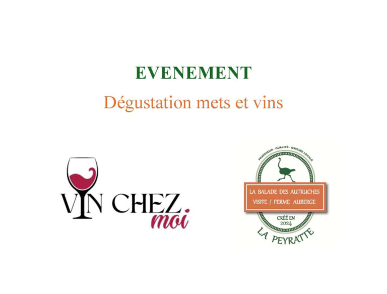 Dégustation mets et vins autour de l'autruche