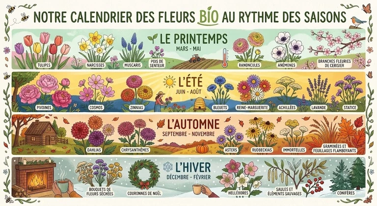 Calendrier des fleurs - Fleurs et compagnie