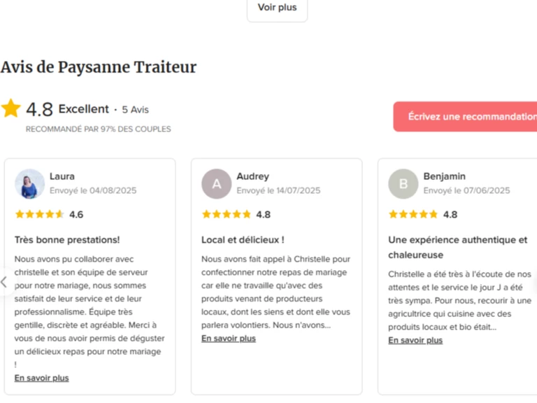 Notre prestation traiteur