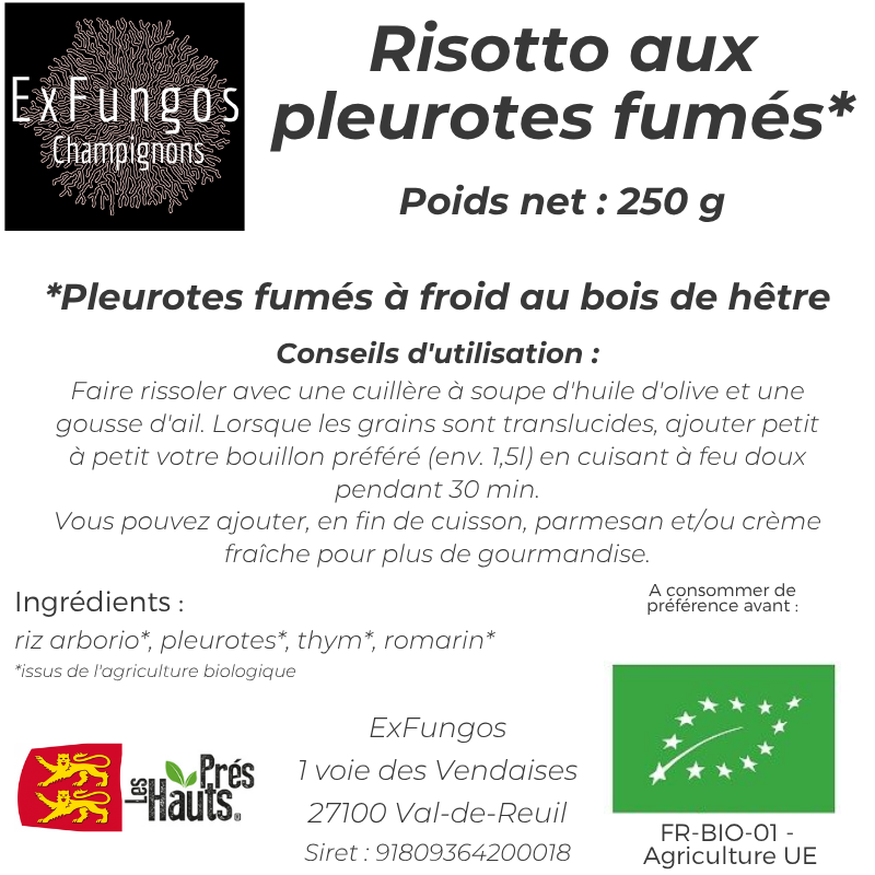 Risotto Pleurotes fumés - 250g