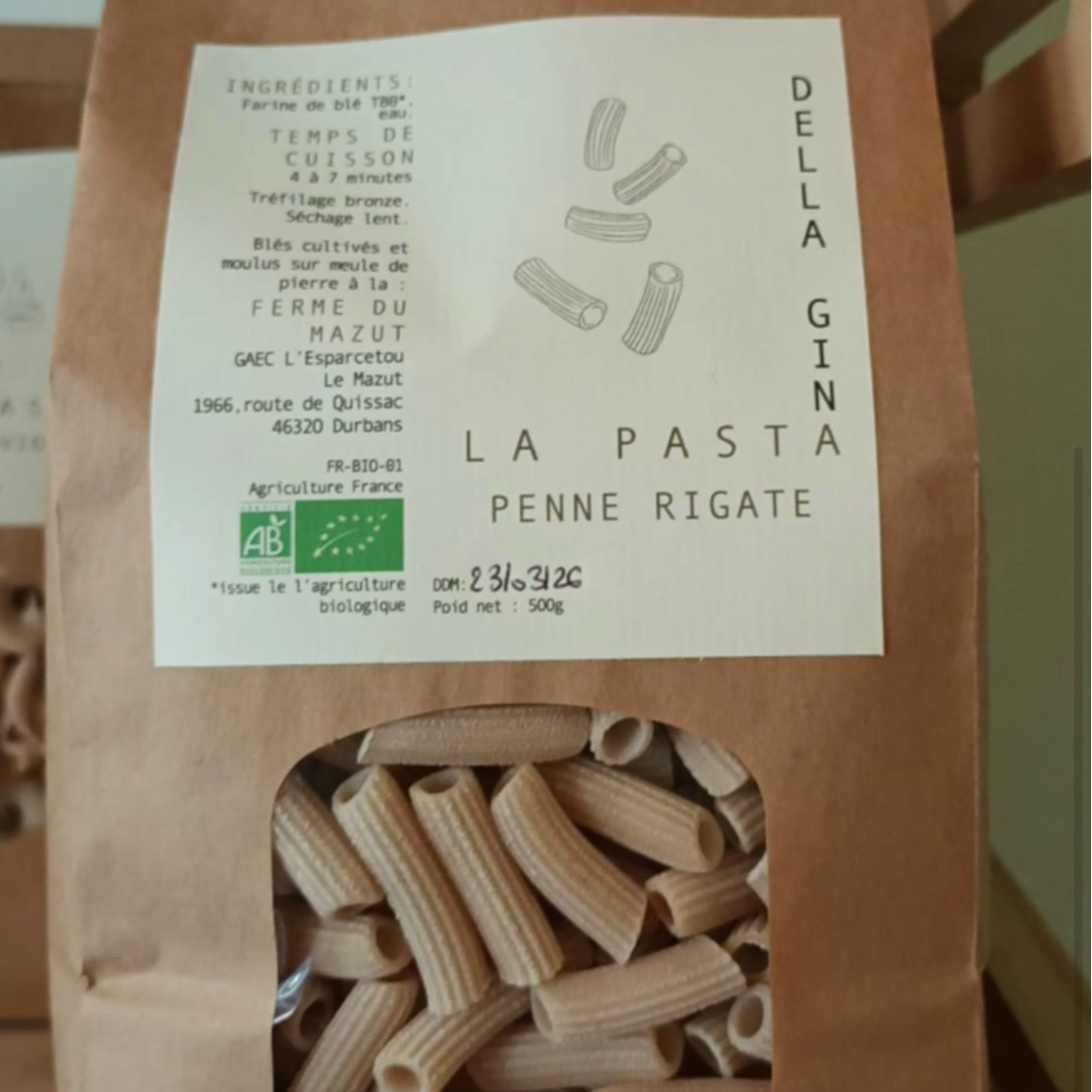 Pâtes penne rigate 500g