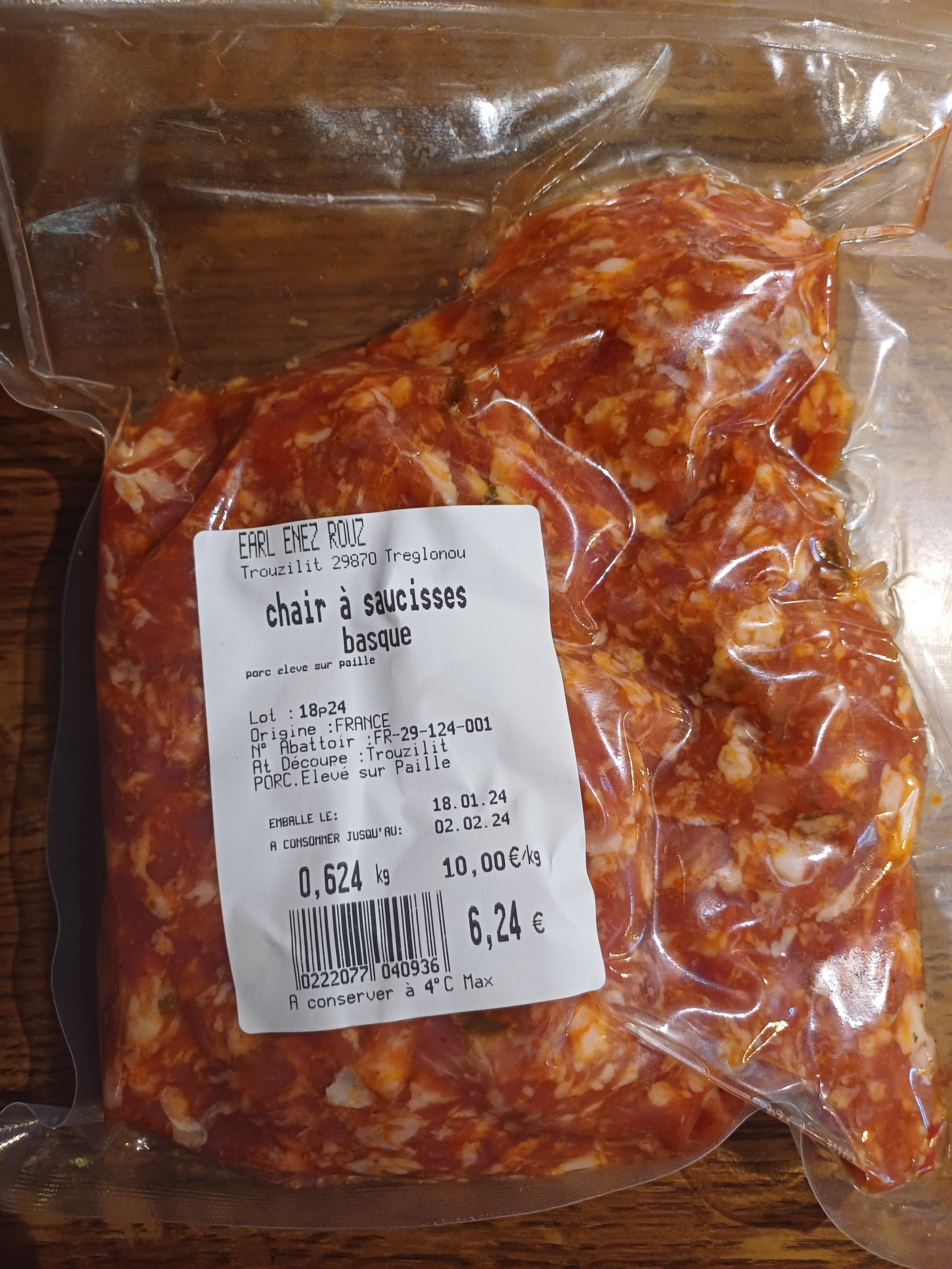 Chair à saucisses Basque - 500g