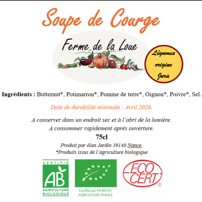 Soupe de courges - 75cl