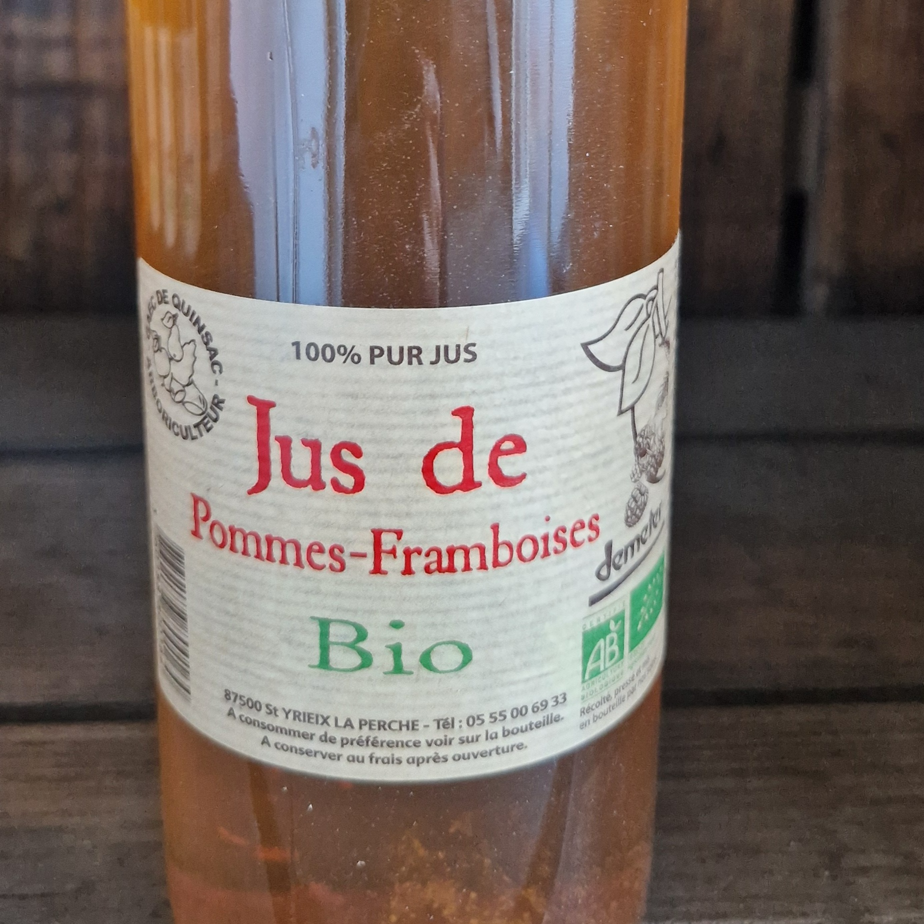 Jus de pomme/framboise 1L Bio et demeter