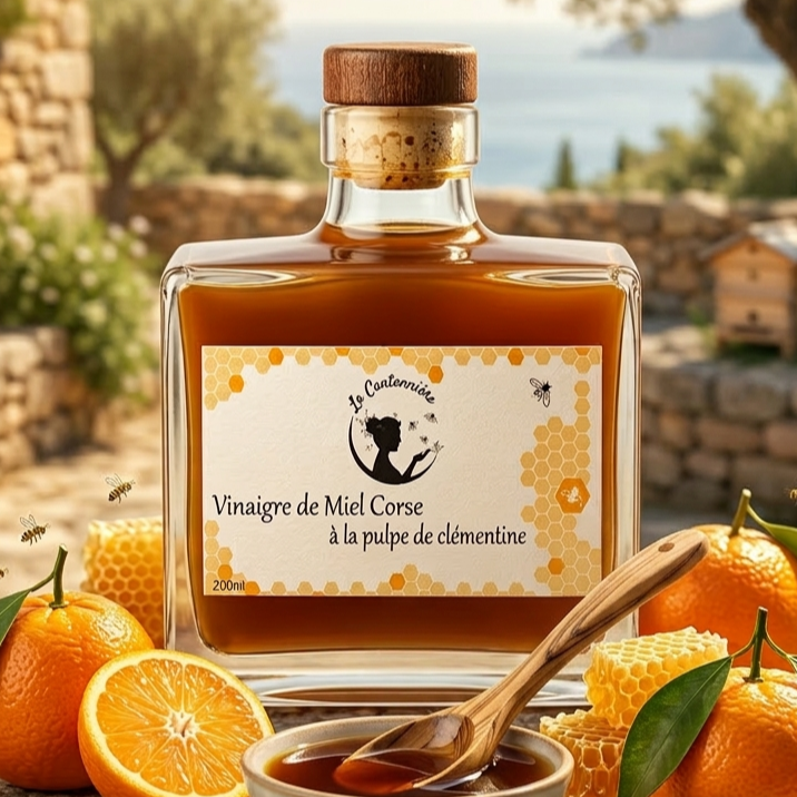 Vinaigre de miel à la pulpe de fruit " à la clémentine" - 200ml