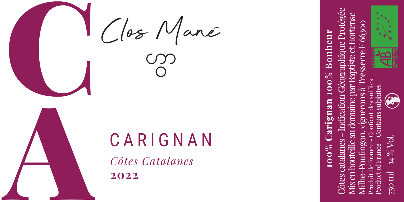 Magnum Carignan *2022* Vin rouge Bio IGP Côtes Catalanes