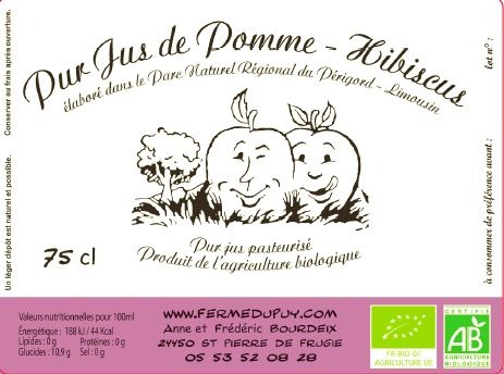 carton de 12 bouteilles de jus de pomme--hibiscus 75 cl - 13,2kg