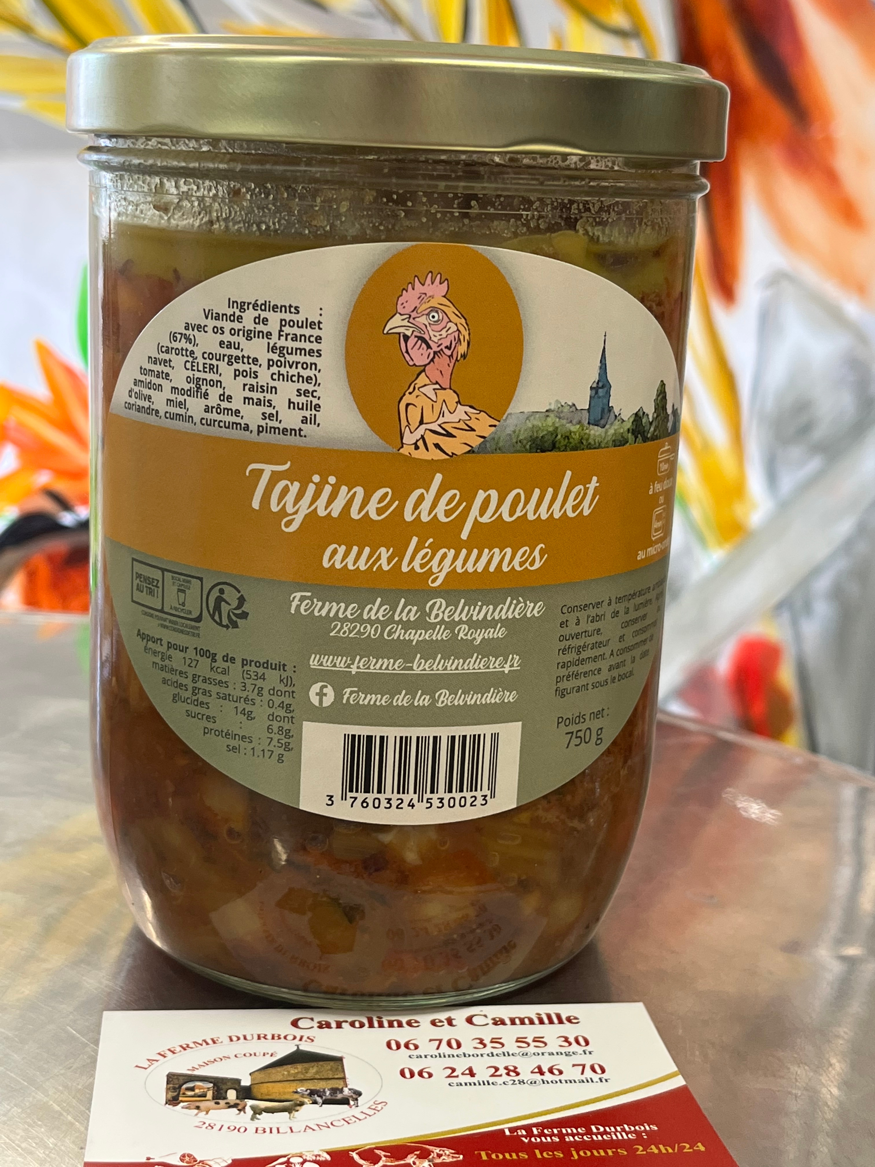 Tajine de Poulet fermier aux légumes - 750g