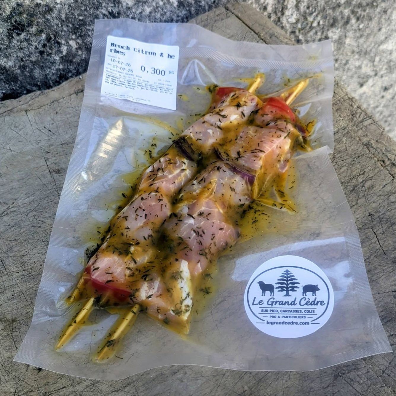 Brochettes citron & herbes de porc
