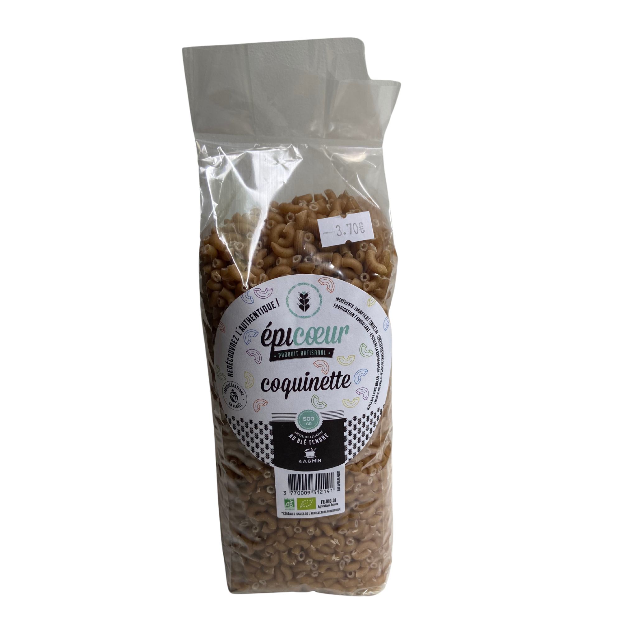 Pâtes au blé tendre - coquinette bio - 500g