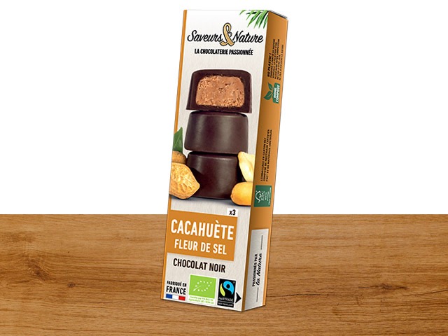 Bouchées Cacahuètes & Fleur de Sel - Chocolat Noir - 45g