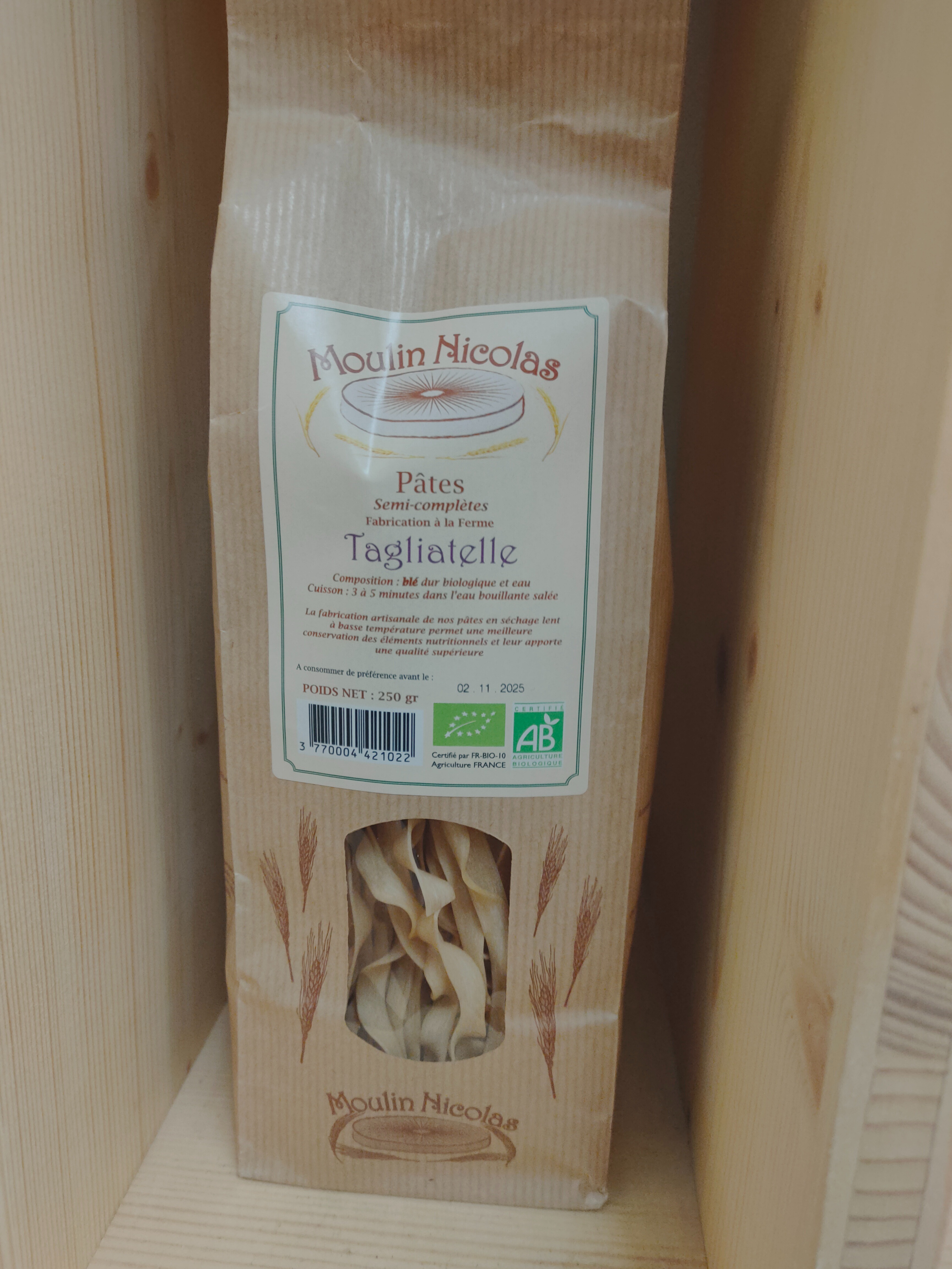 Pâtes Artisanal Tagliatelle 250g Bio