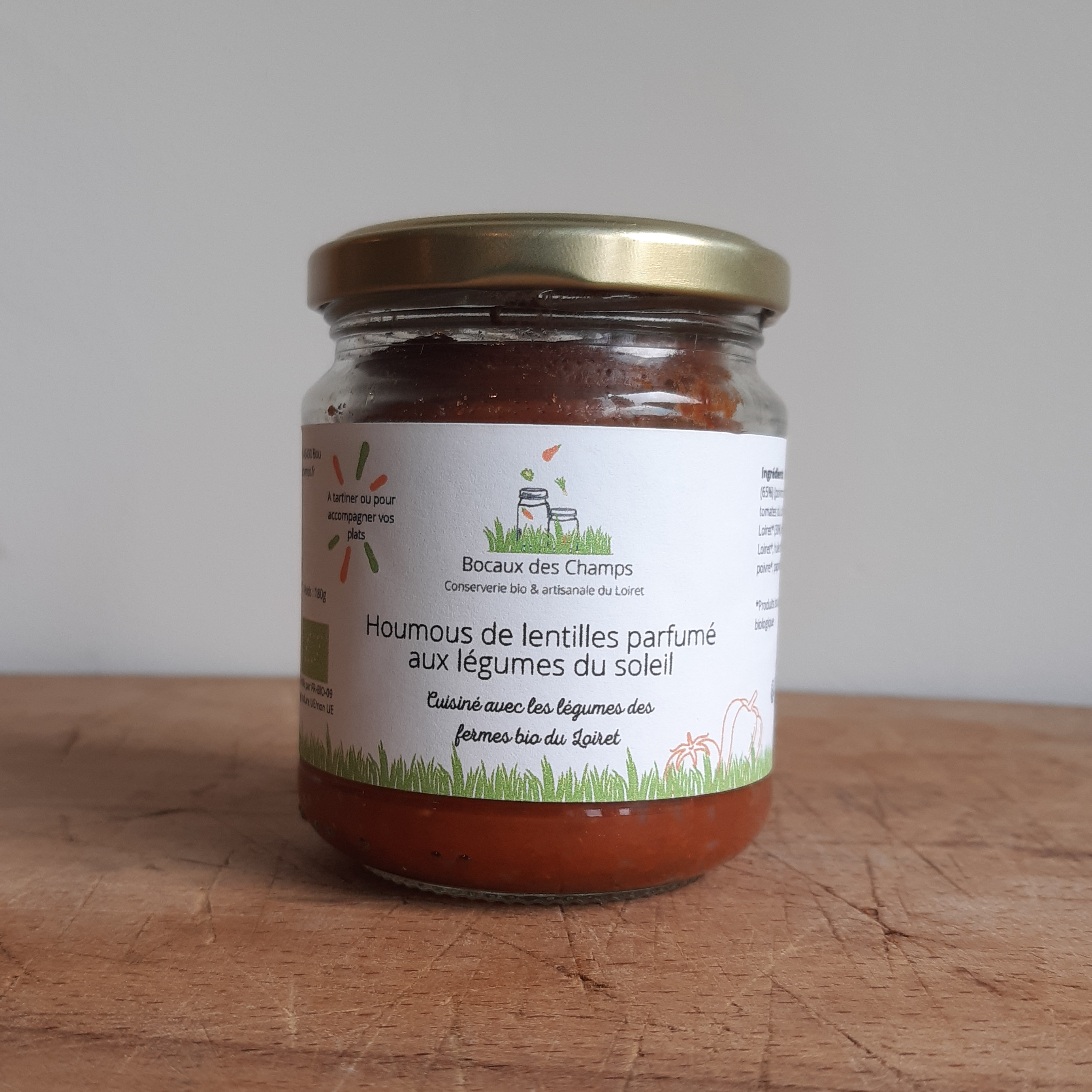 HOUMOUS DE LENTILLES PARFUMÉ AUX LÉGUMES DU SOLEIL