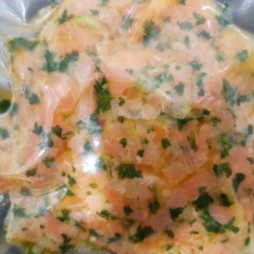 TARTARE DE TRUITE FUMÉE AUX 2 CITRONS (*) - 100g