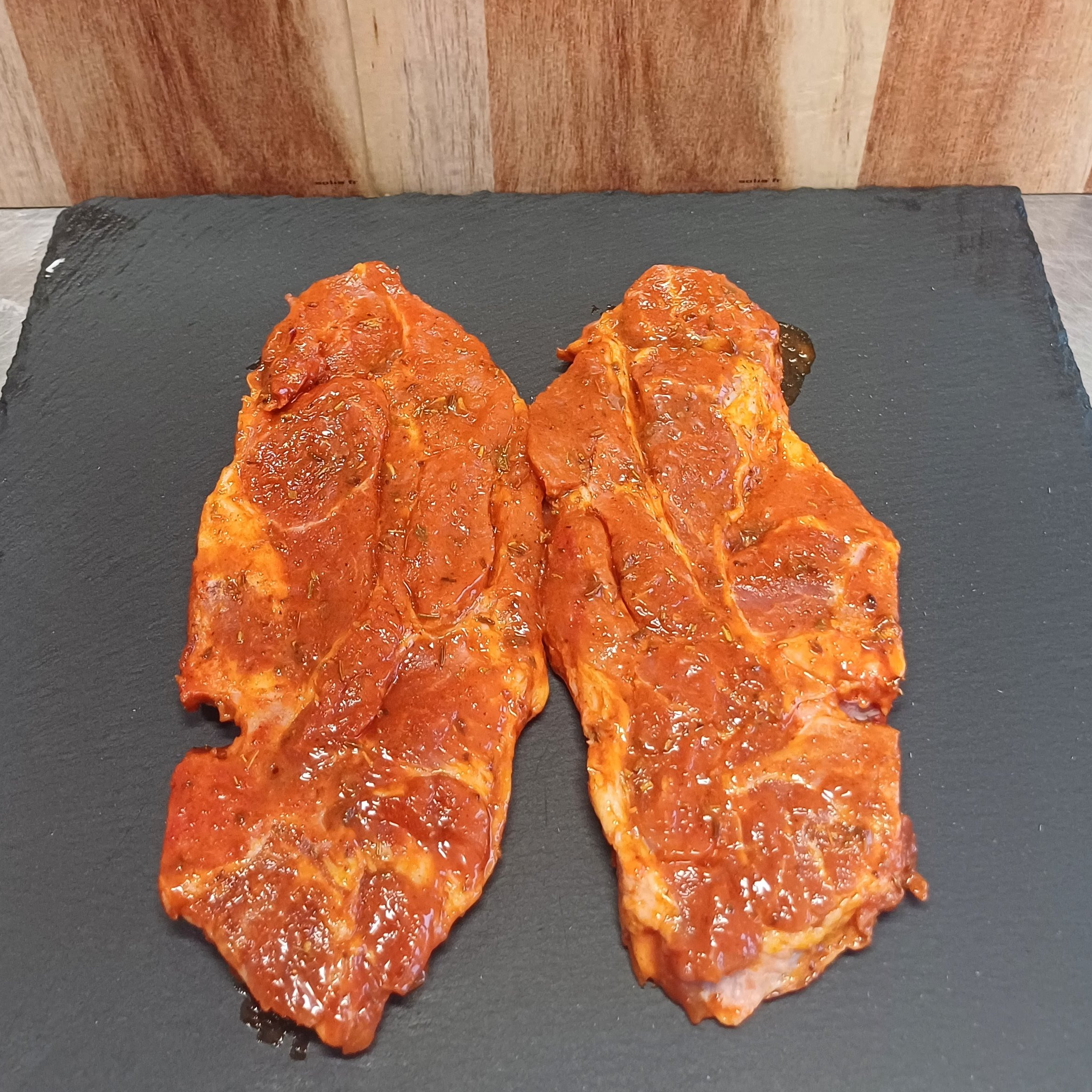 Côtes de porc échine marinade texane x 2 - 400g