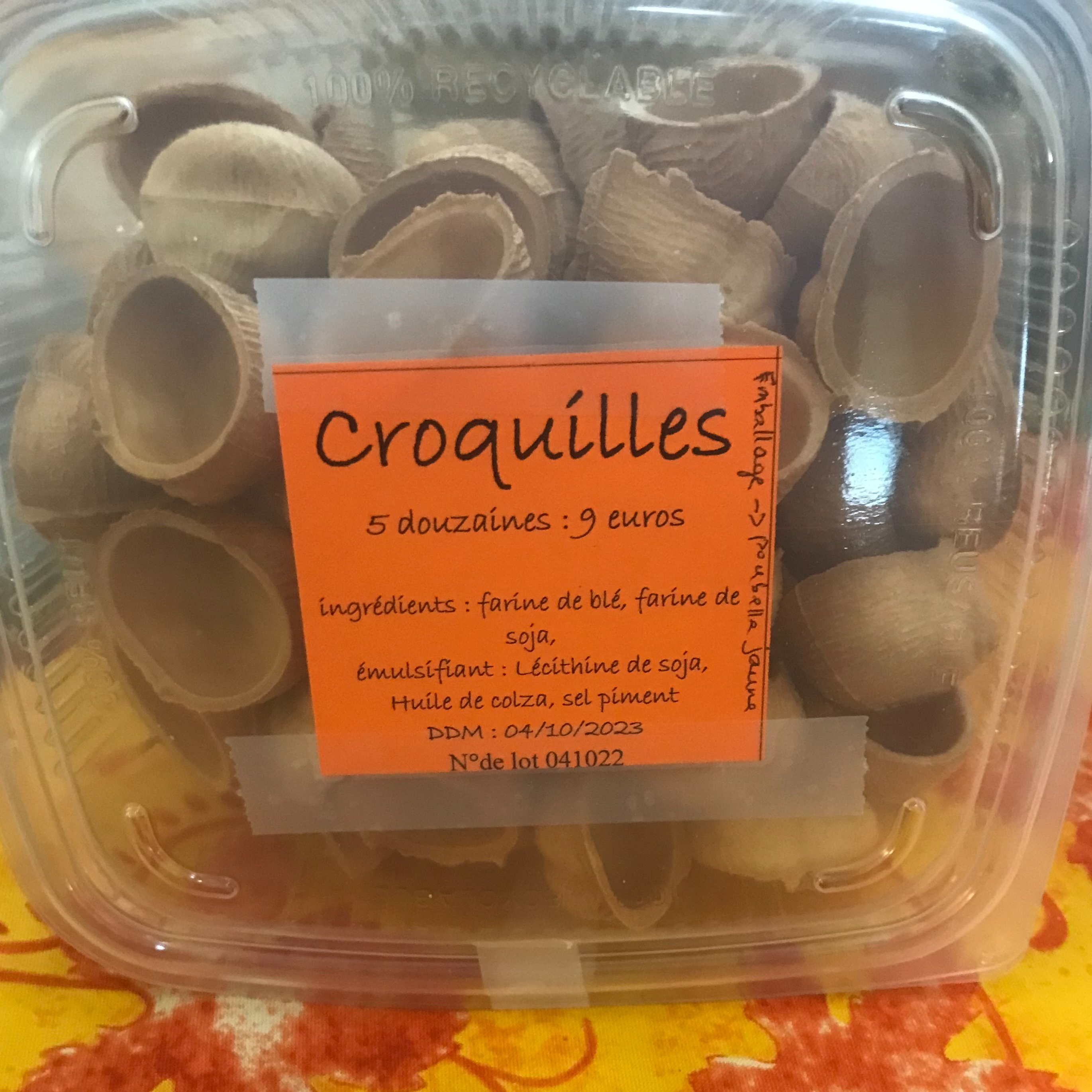 Croq'Escargot : Coquilles en gaufrette A REMPLIR -5 douzaines-