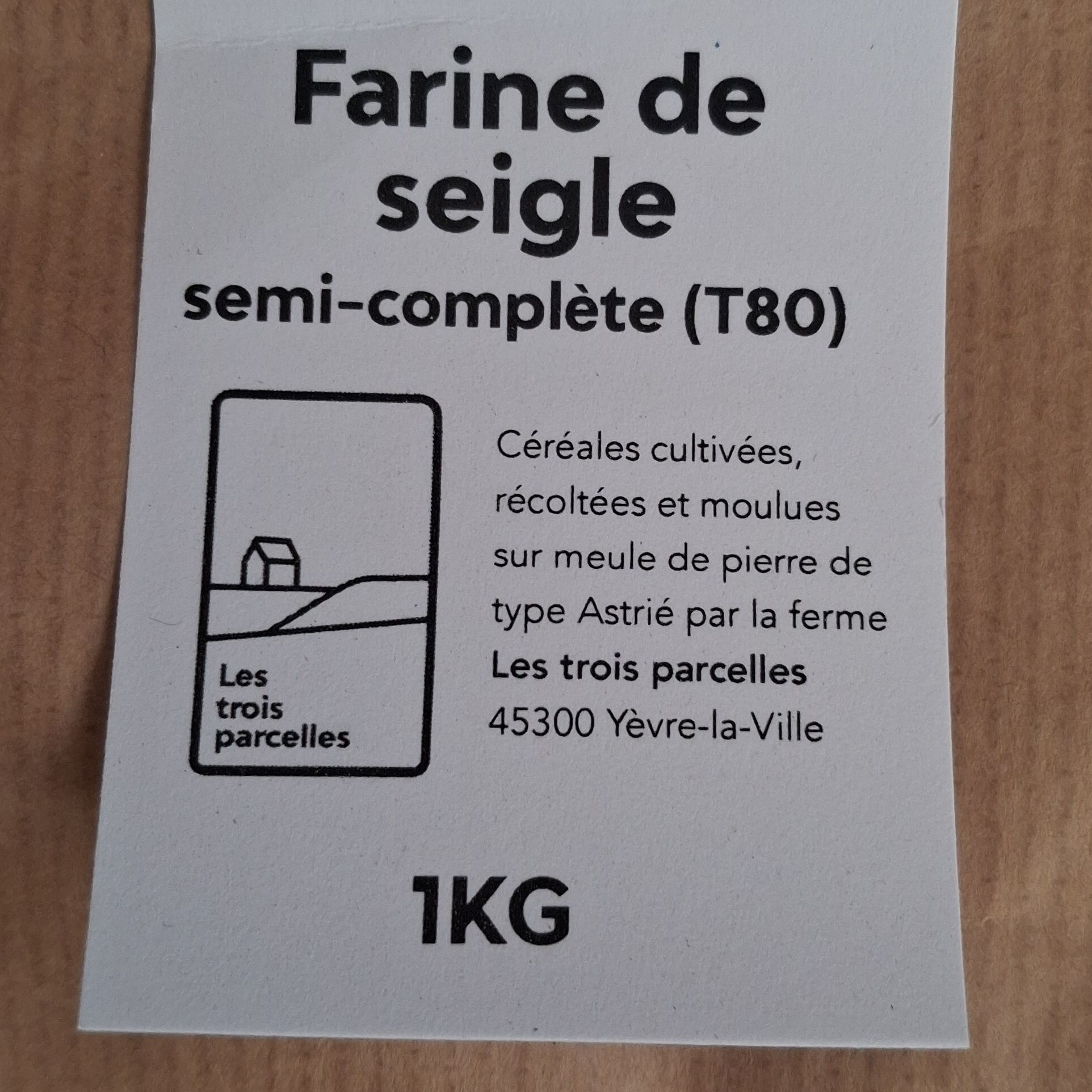 Farine de seigle semi-complète T80 - 1kg