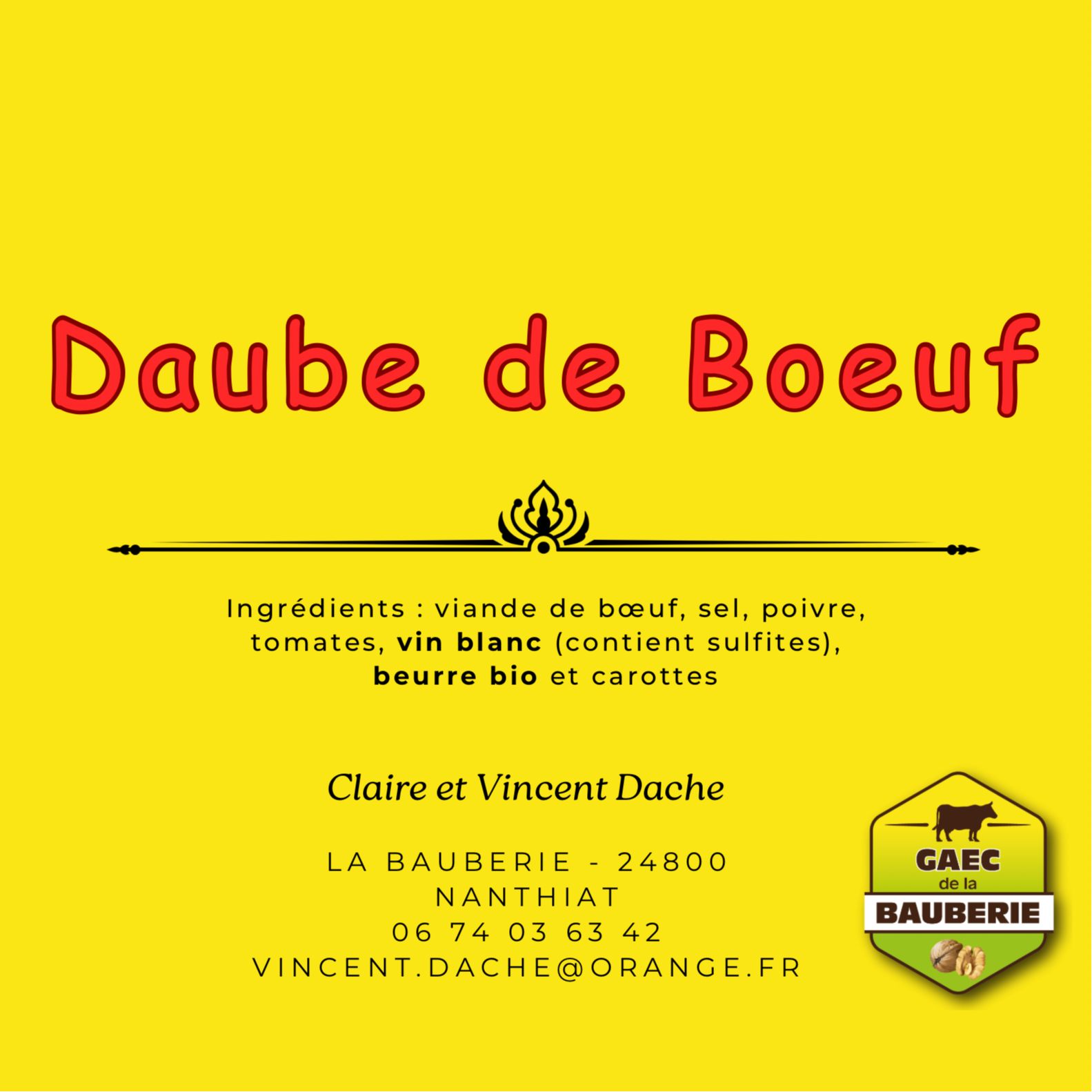 Daubes de boeuf (converve) - 800g