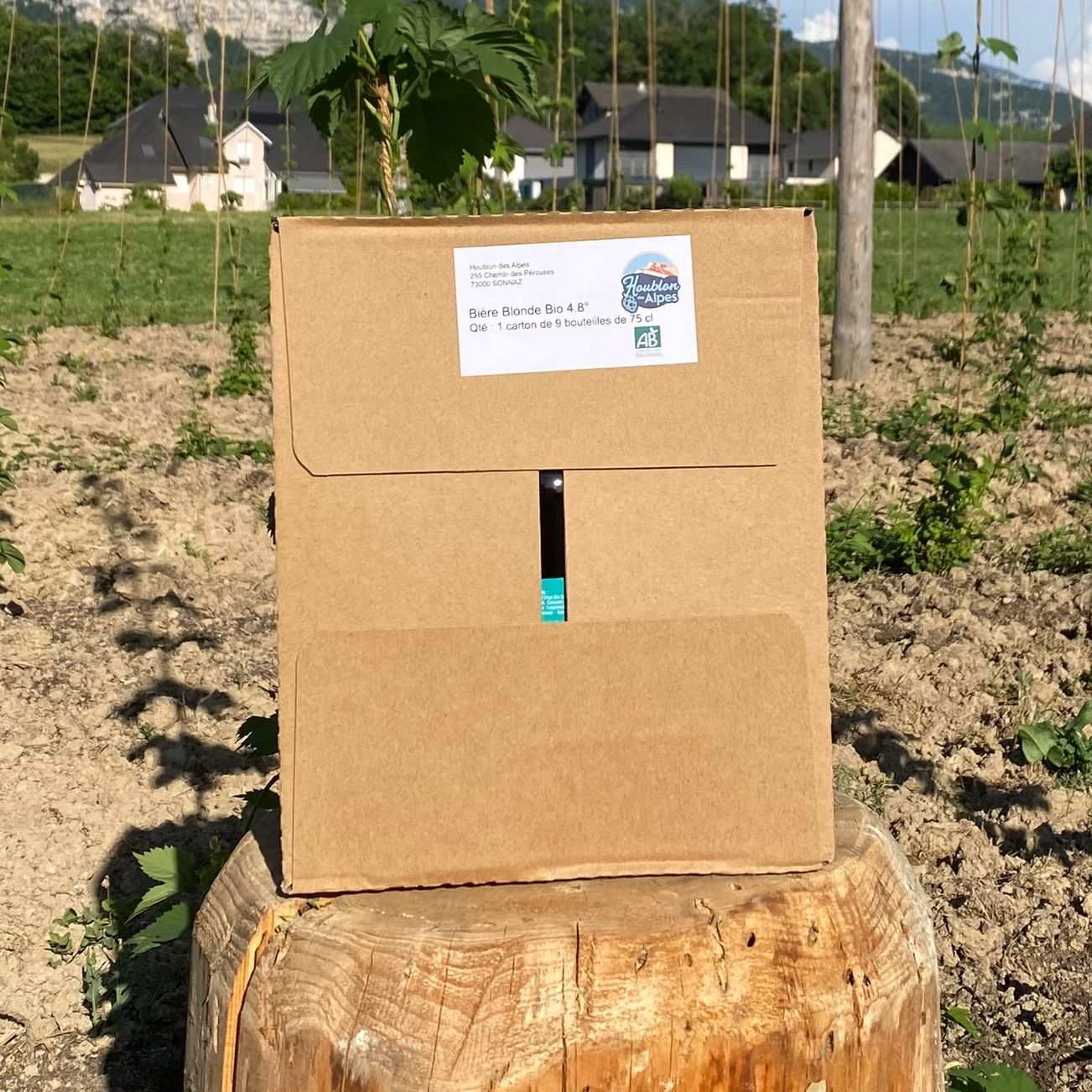 Carton de 9 Bières Blonde Bio Houblon des Alpes 75 Cl 4.8% Vol.