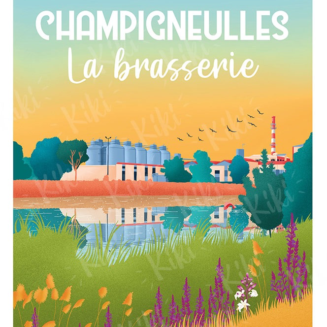 AFFICHE CHAMPIGNEULLES "BRASSERIE"