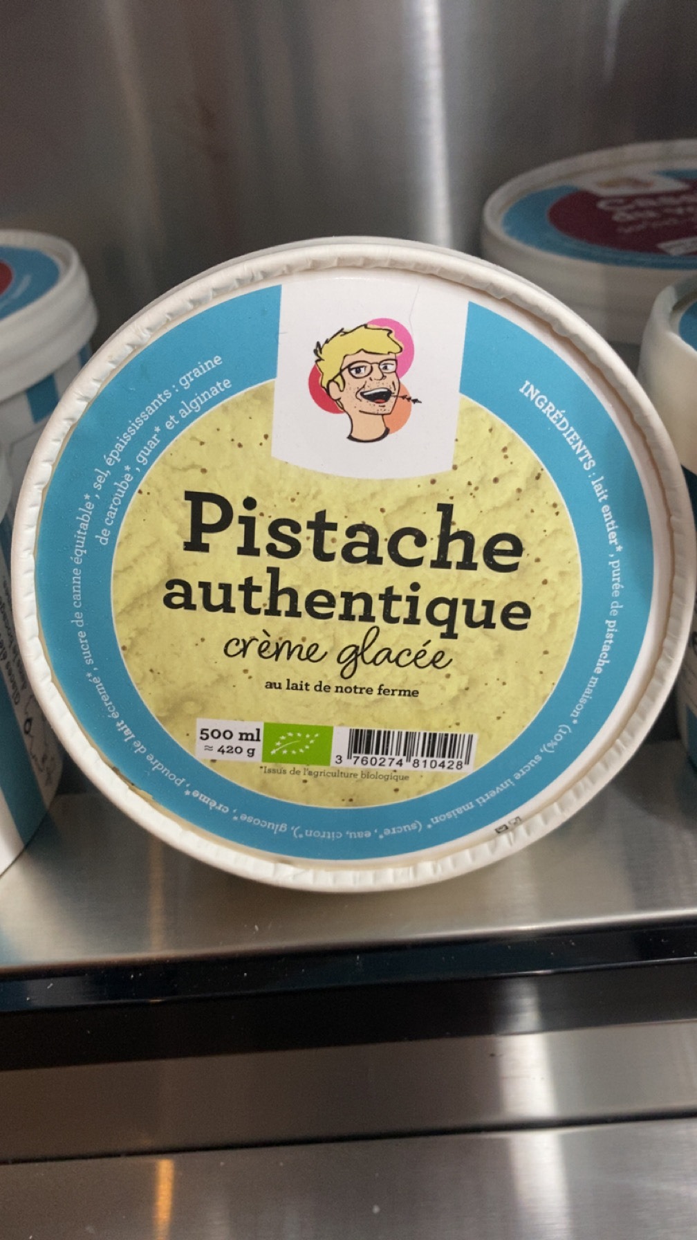 Crème glacée Pistache authentique 500 ml