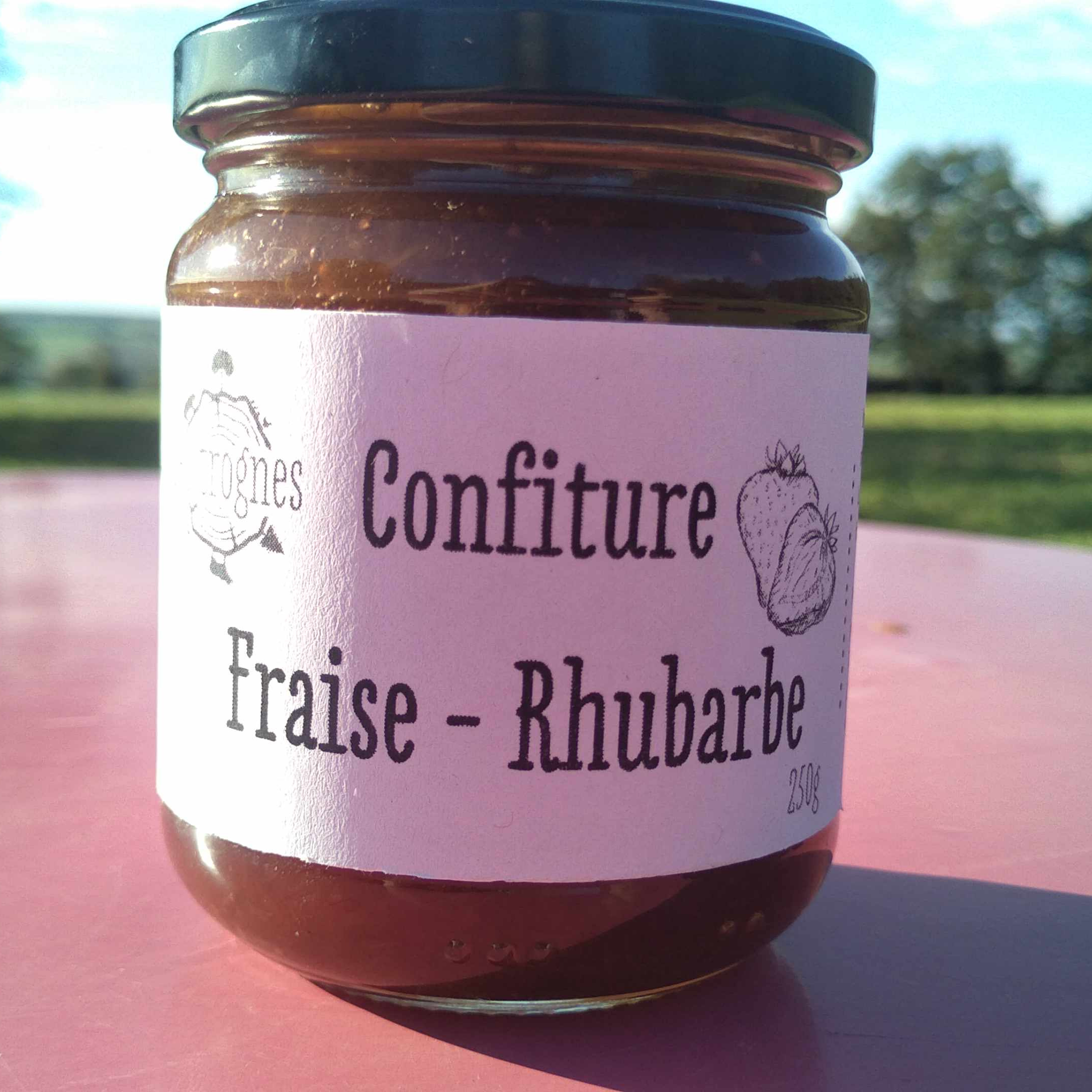 Confiture de fraise rhubarbe bio - 250g