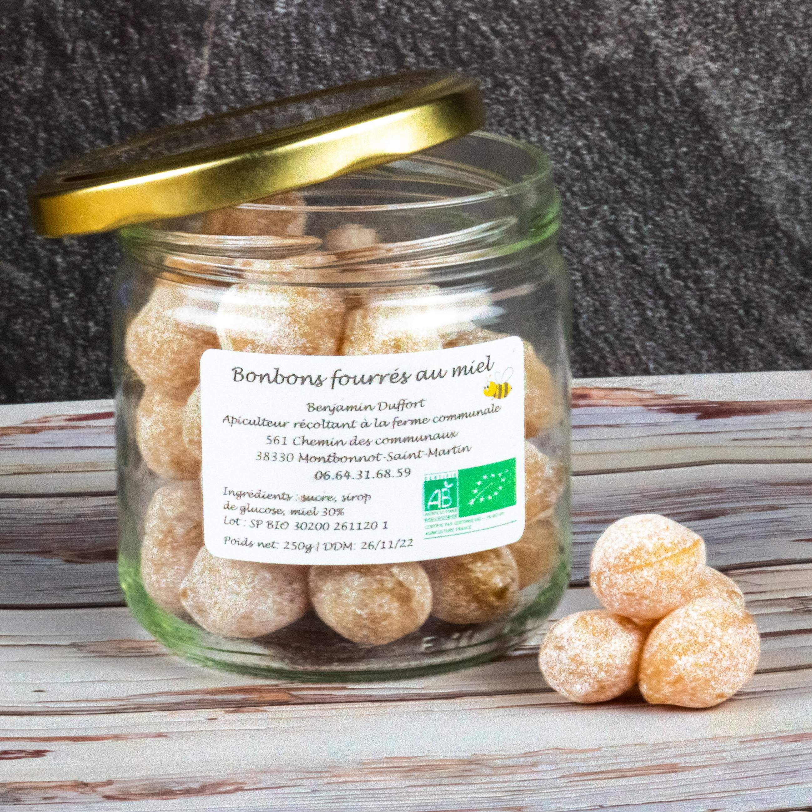 Bonbons fourrés au miel 150g