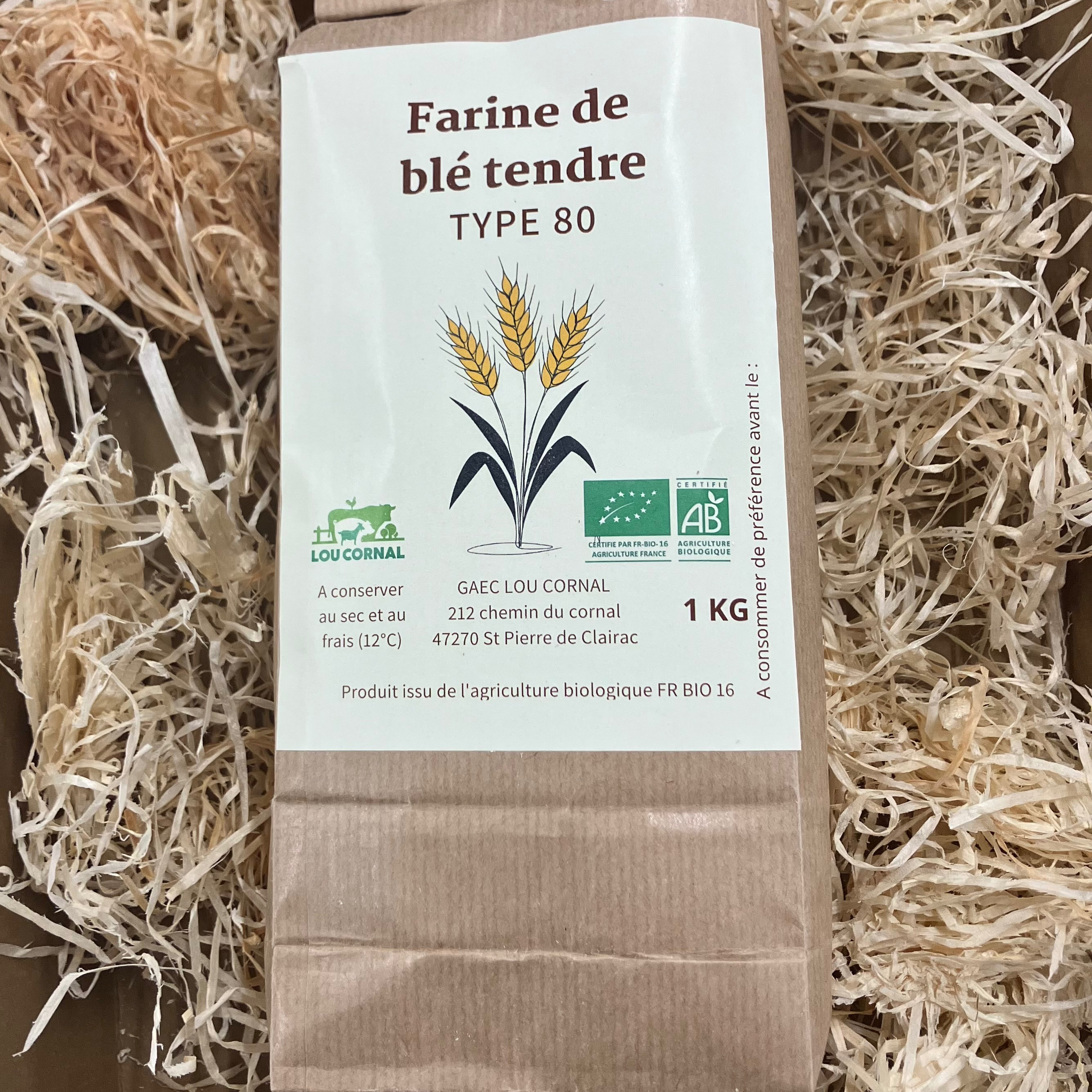 Farine blé tendre t 80 semi complète