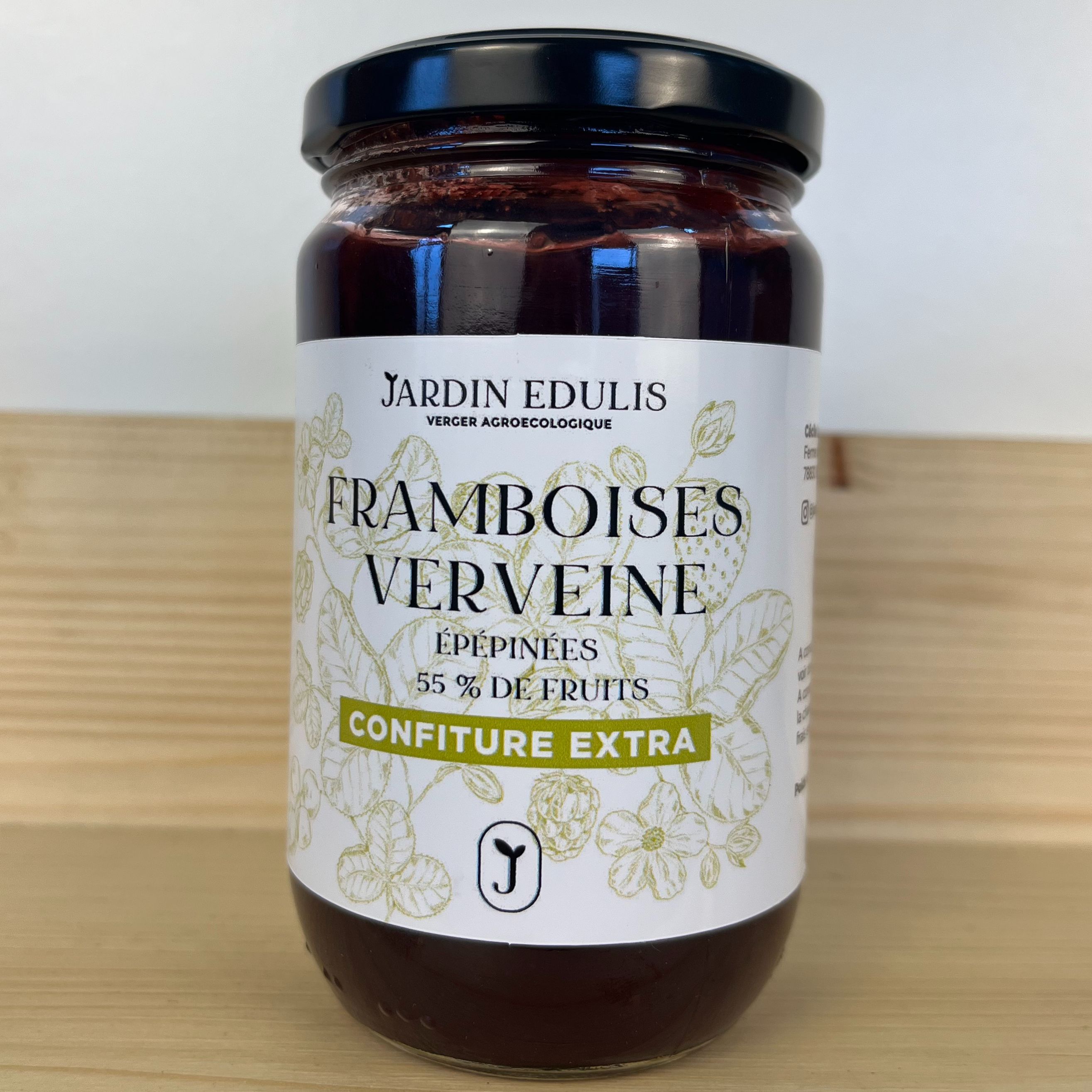 CONFITURE BIO Framboises- Verveine - 340g