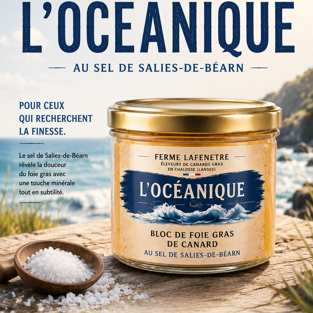 L'OCEANIQUE : Bloc De Foie Gras au Sel de Salies Béarn 90g