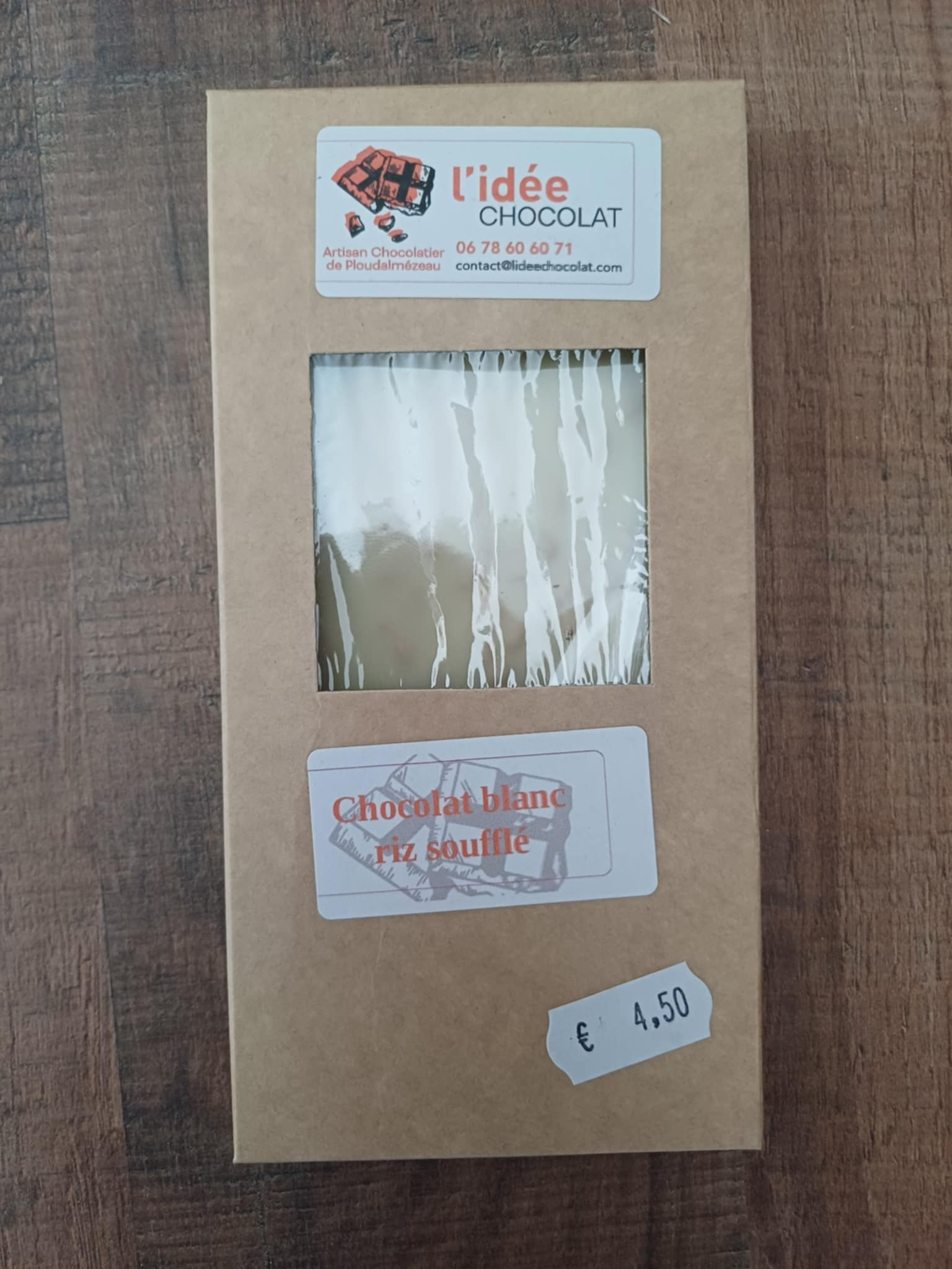 Tablette de chocolat blanc riz soufflé 80g