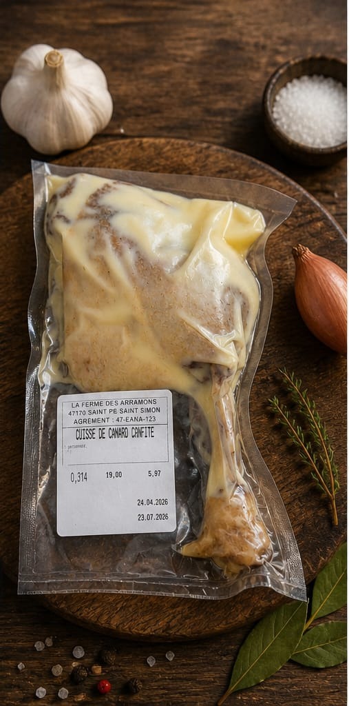 CONFIT DE CUISSE DE CANARD DE BARBARIE (Sous vide) - 300g
