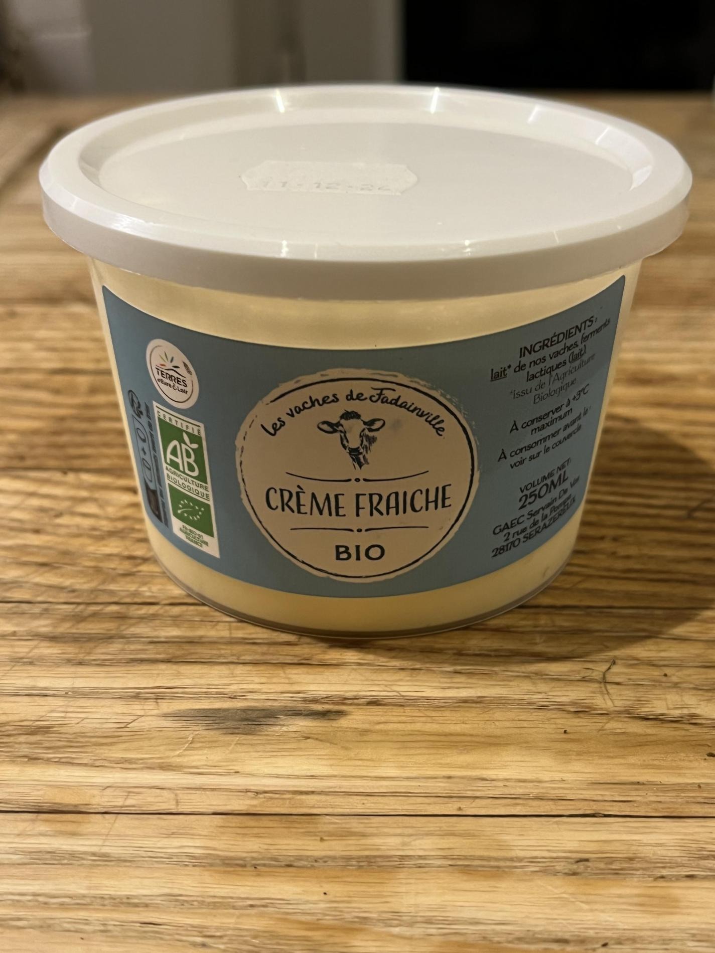 Crème fraiche crue fermière