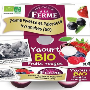 Yaourt fruits rouges 4x125g Péard