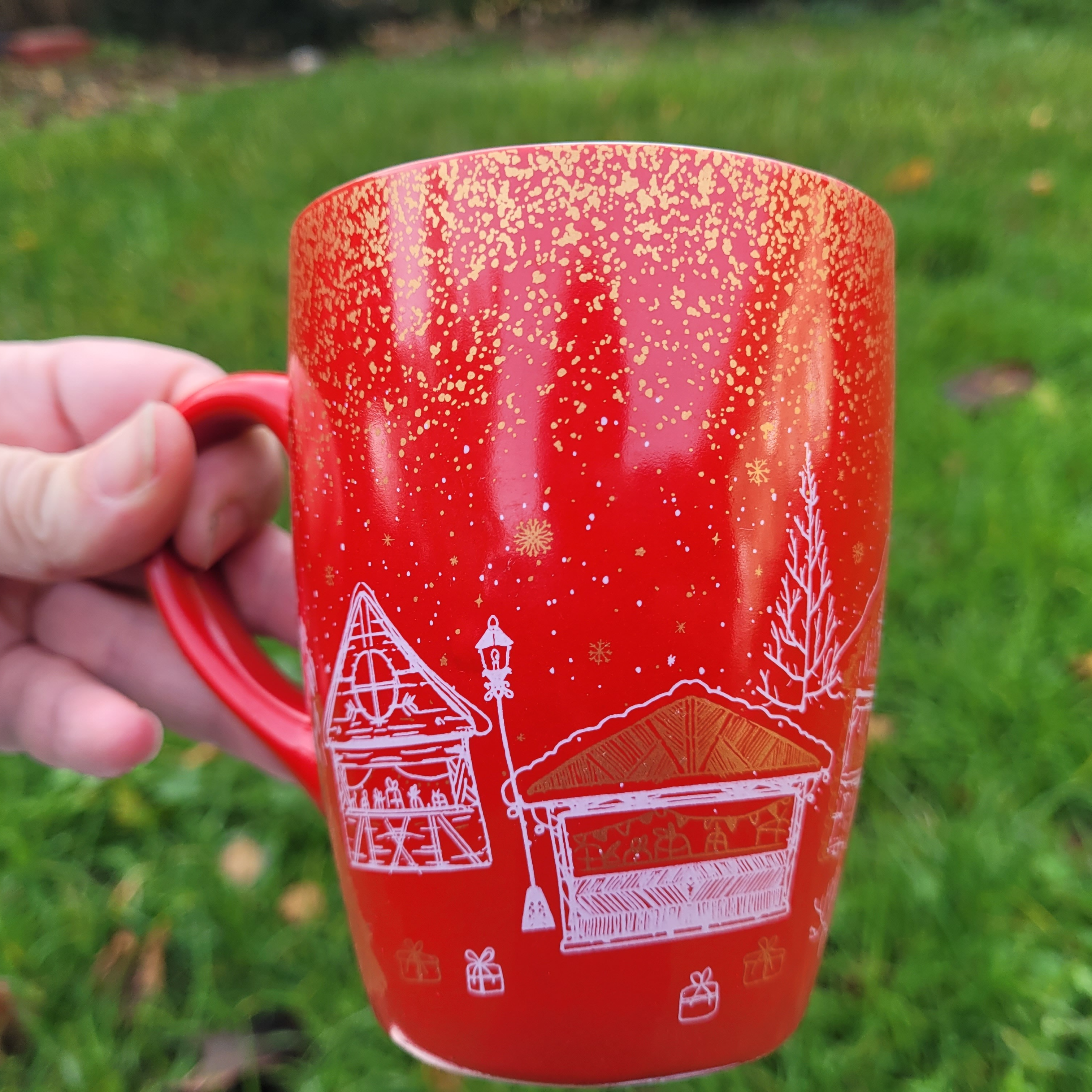 Mug thème rouge et or (vide)