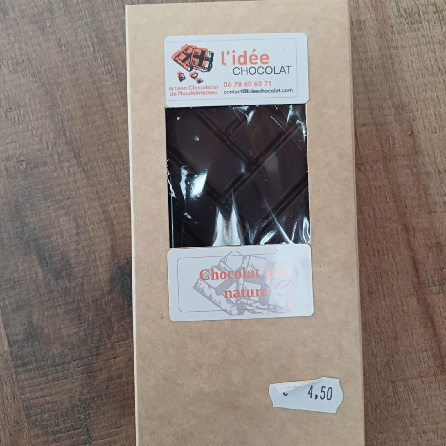 Tablette de chocolat noir nature 80g