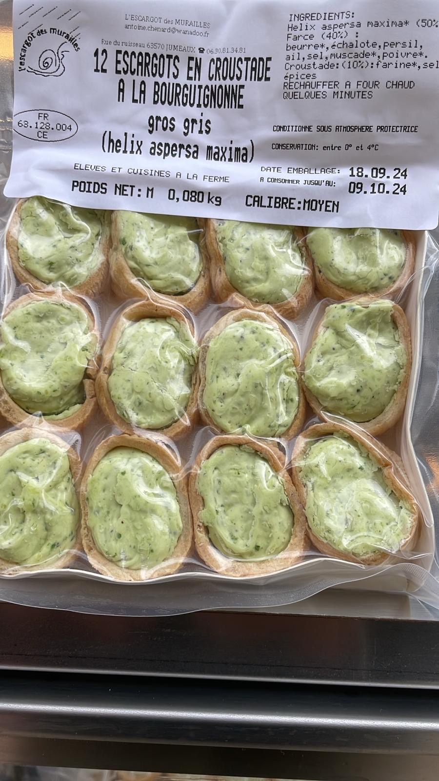 12 escargots en croustades à la bourguignonne