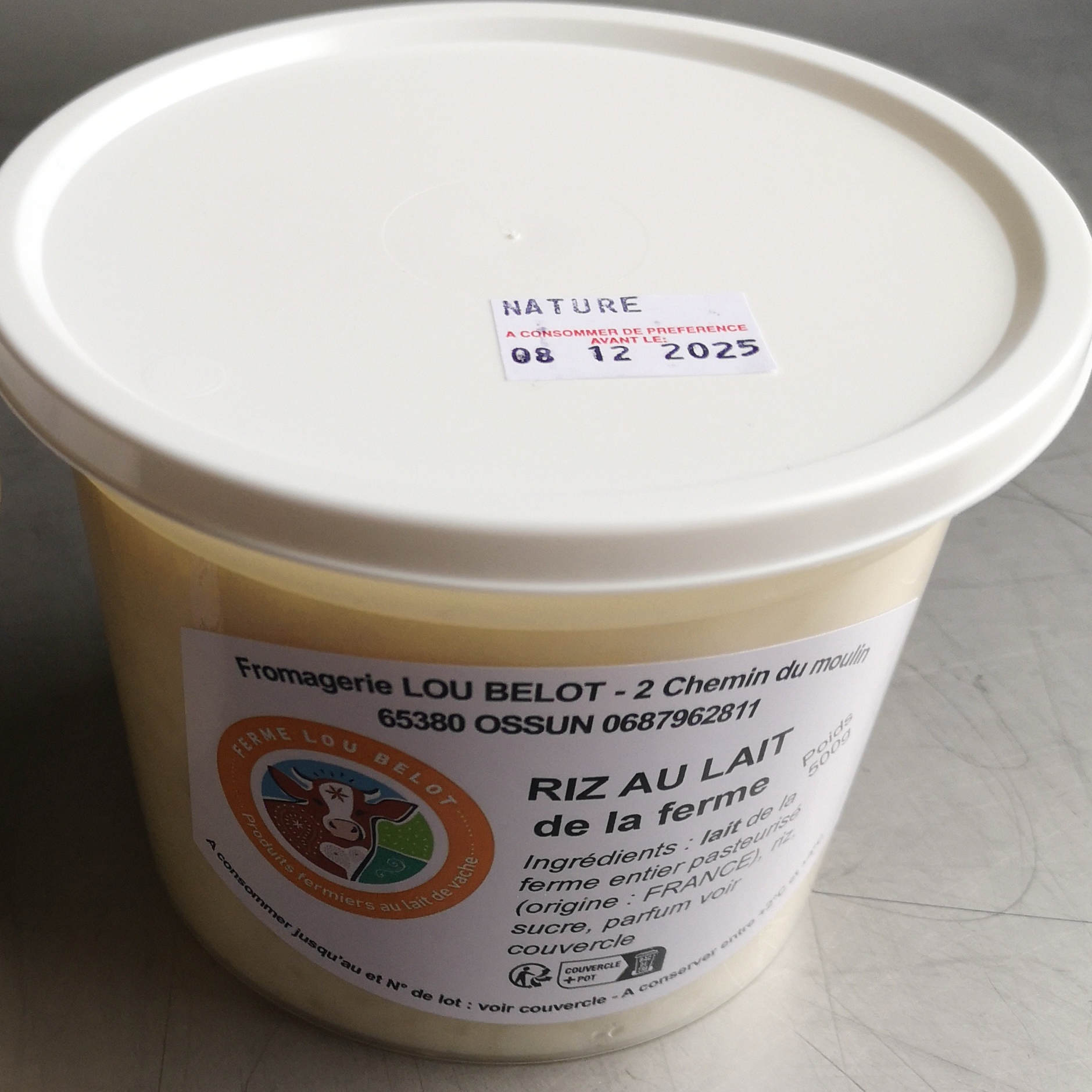 RIZ au LAIT NATURE 500g pot familial - 500g