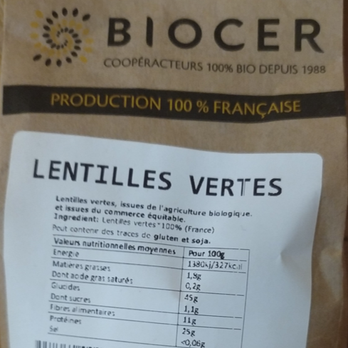 Lentilles vertes - 500g