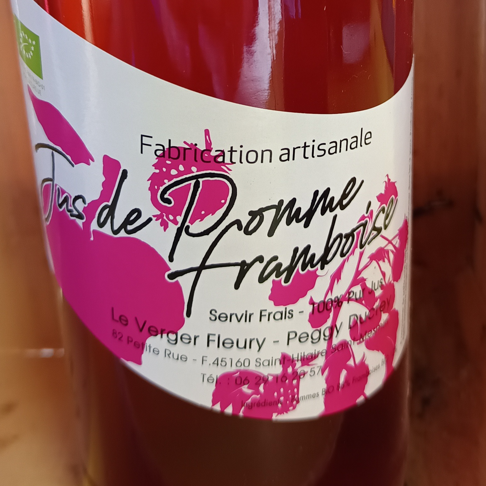 Jus de pommes framboise