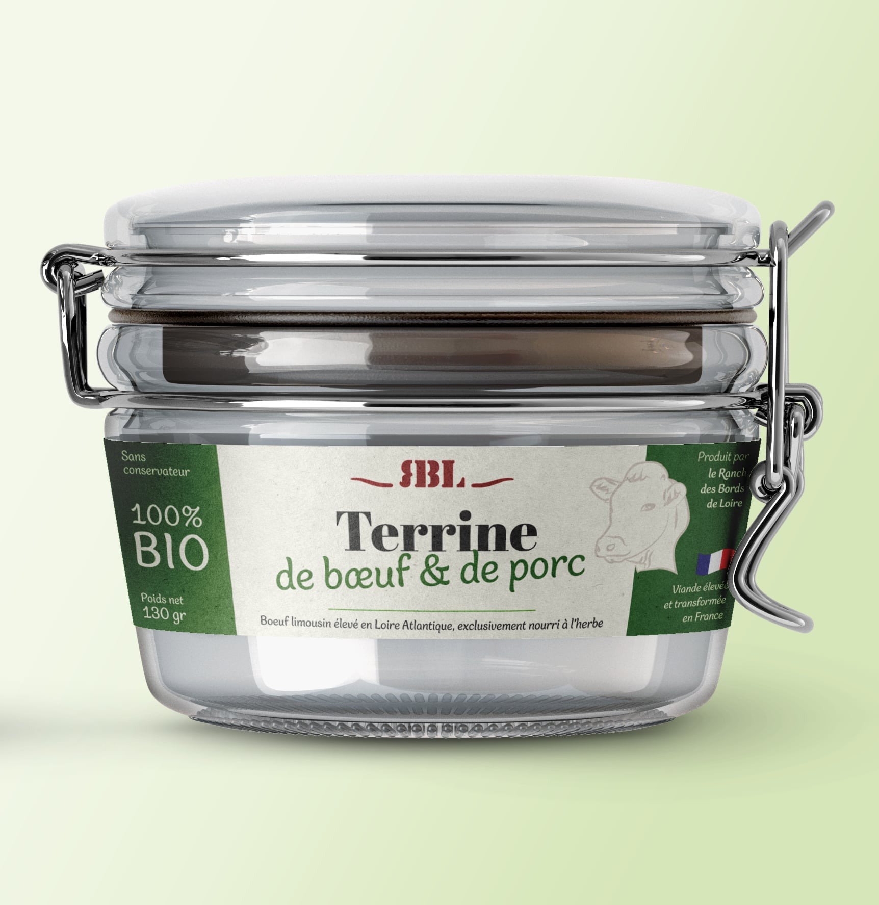 Terrines de bœuf et Porc - nature - AB - 0,13kg