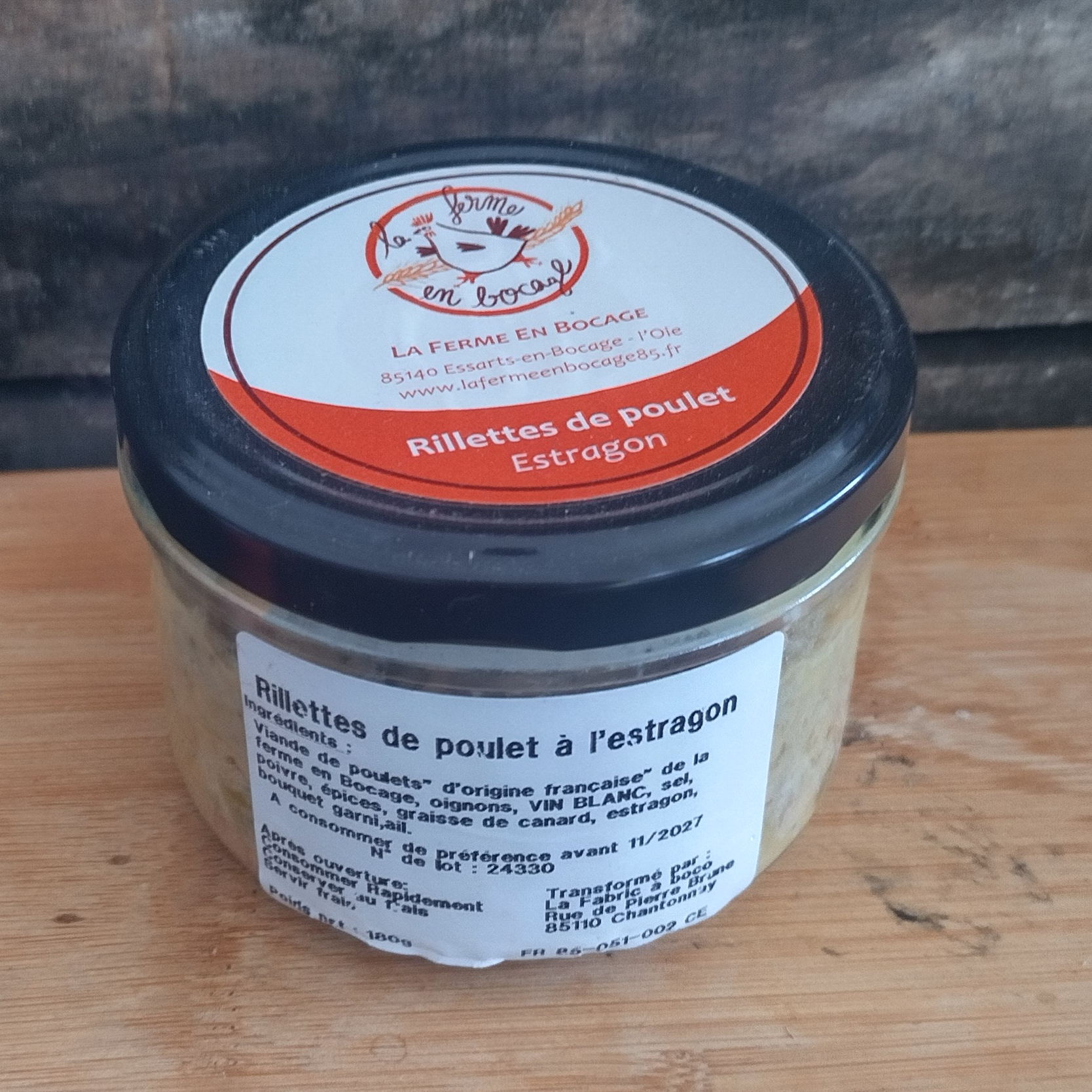 Rillettes de poulet à l'estragon