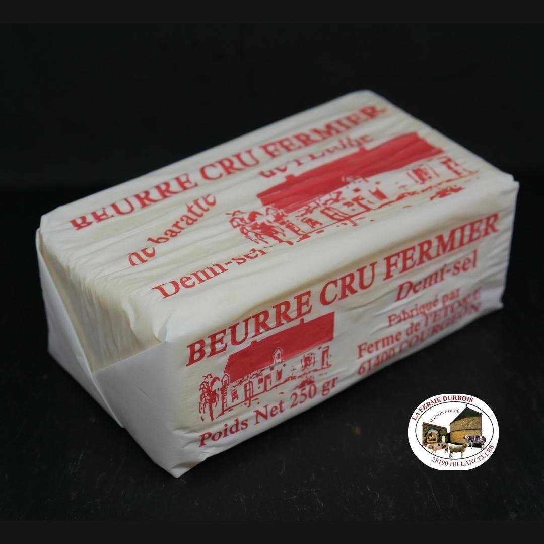 Beurre cru demi-sel fermier - 250g
