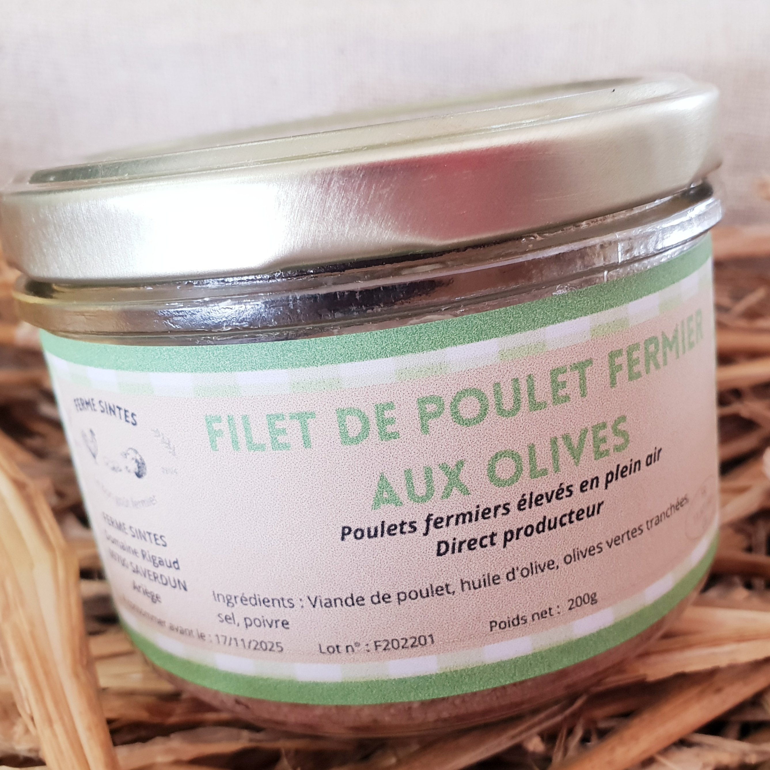 Filet de poulet fermier aux olives (200g)