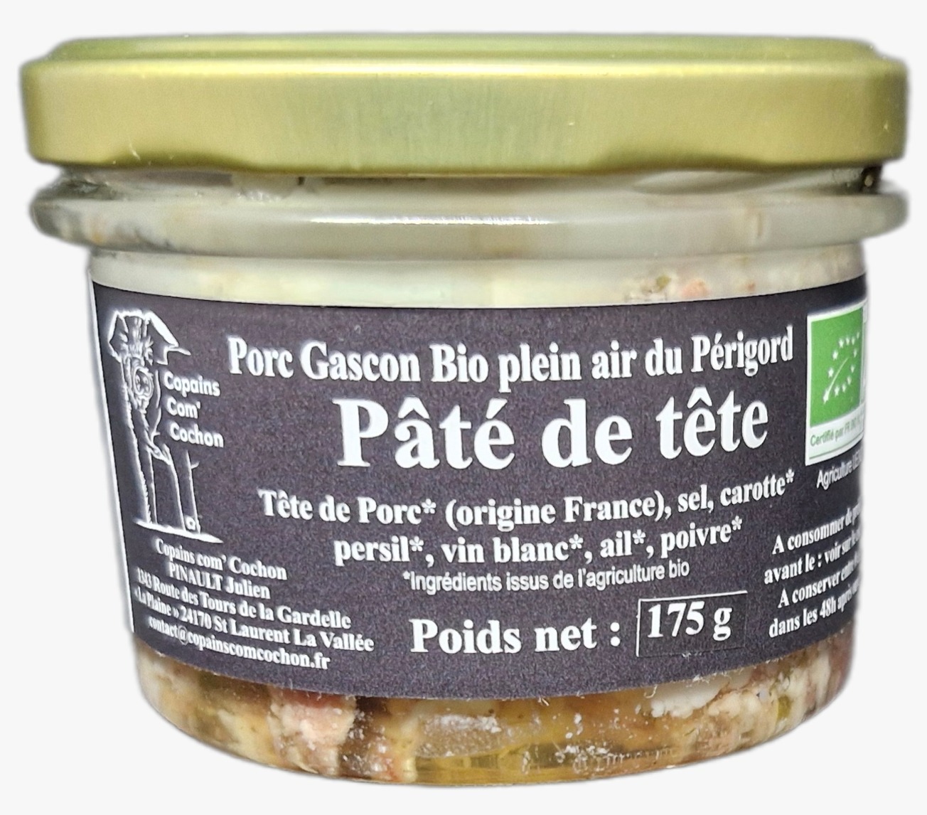 PÄTE DE TËTE DE PORC GASCON BIO - 175g