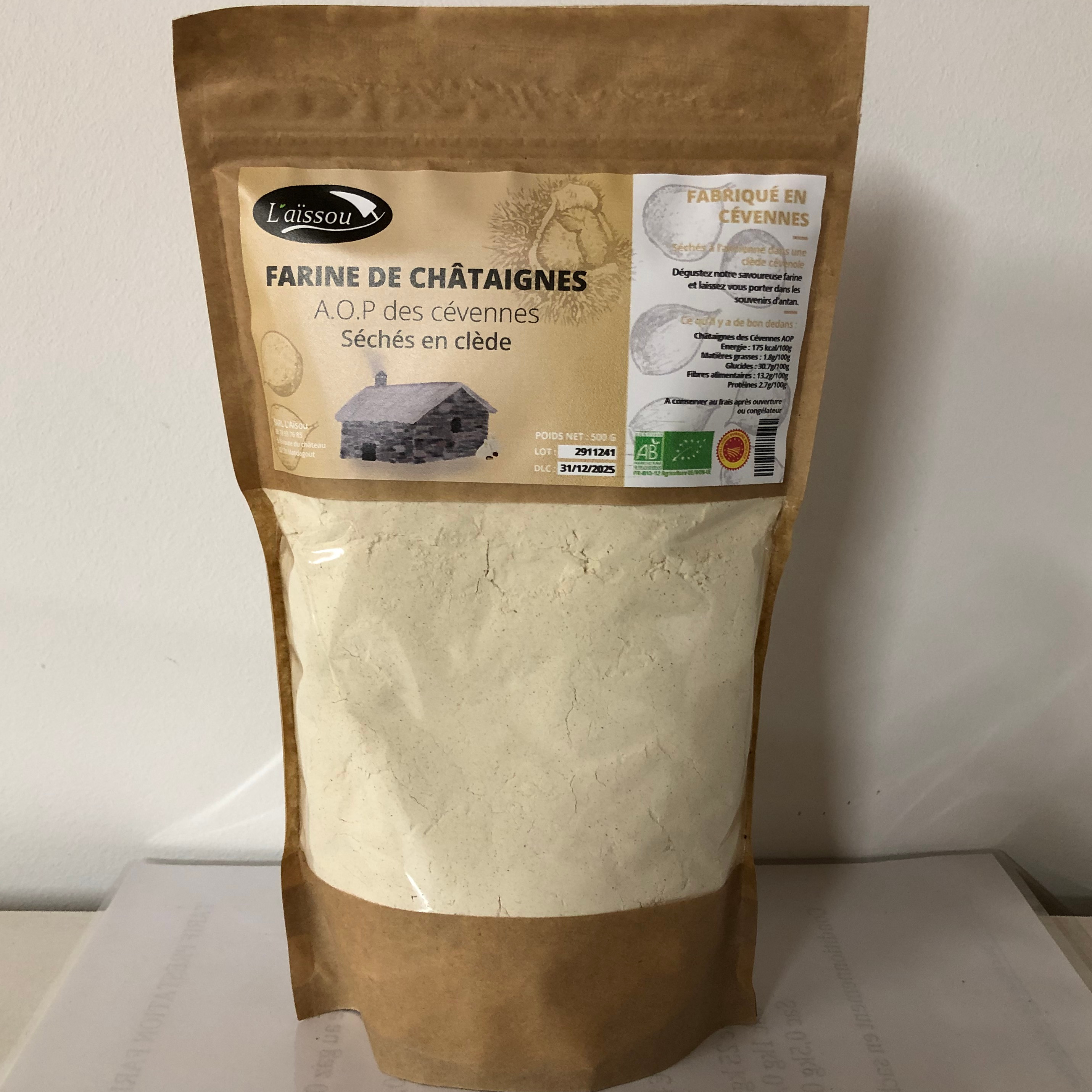 Farine de châtaigne des Cévennes fumée AOP - BIO