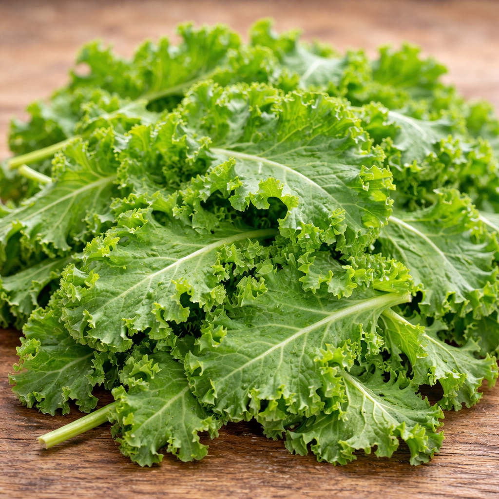 Jeunes feuilles de kale vert — tendres et croquantes - 50g