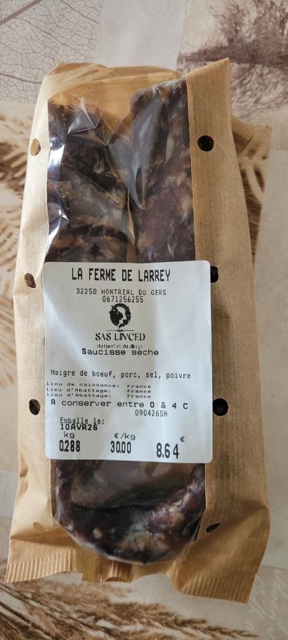 SAUCISSE SECHE DE BOEUF/PORC (selon disponibilité) - 280g