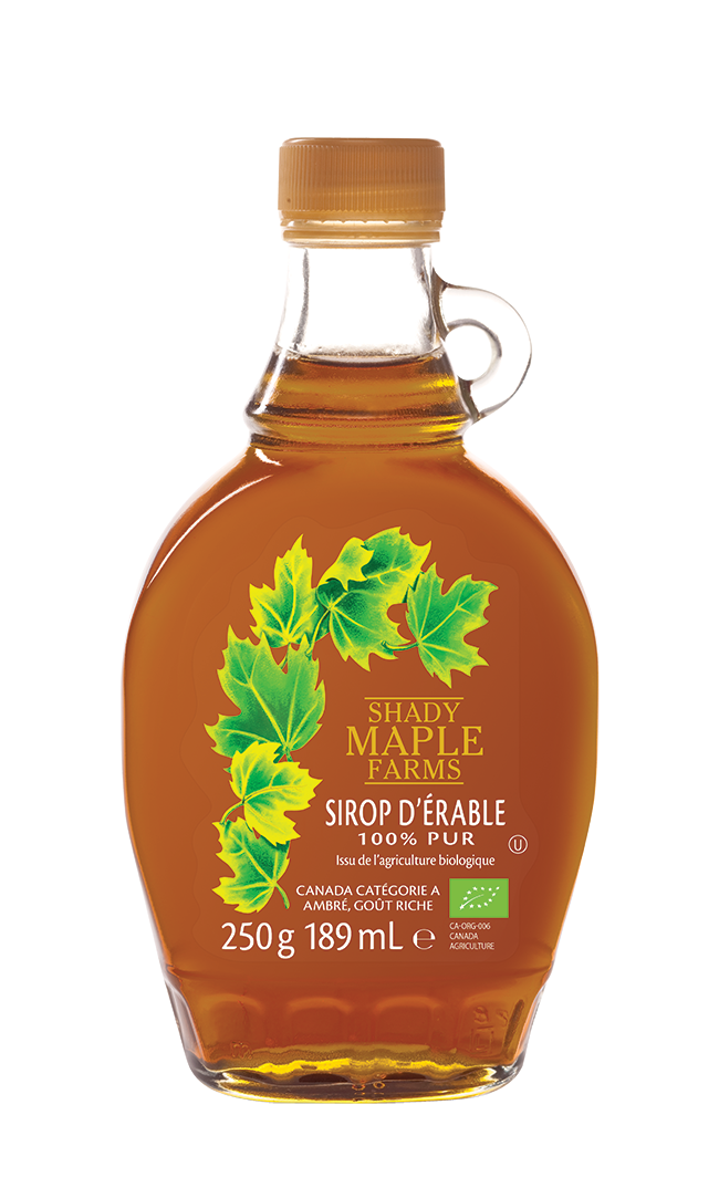 Sirop d'érable 100% pur, Catégorie A, Ambré, goût riche - 250g