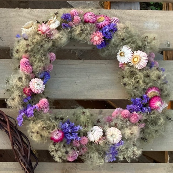 Couronne  de fleurs séchées 2